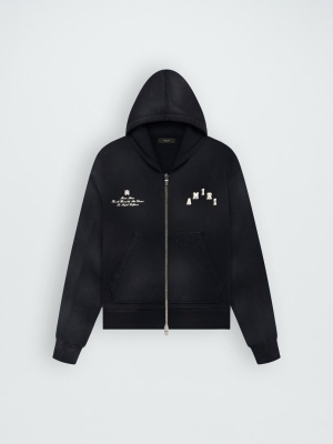 Black Amiri VINTAGE COLLEGIATE ZIP HOODIE | 156273-LYC