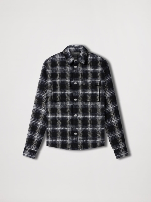 Black / Grey Amiri SHADOW PLAID PADDED OVERSHIRT | 318647-BER