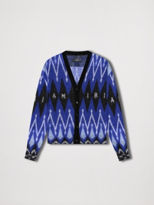 Blue Amiri ARGYLE MOHAIR CARDIGAN | 639152-BAJ