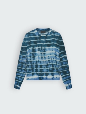 Blue Amiri OPEN STITCH TIE-DYE CREW | 985360-NPR