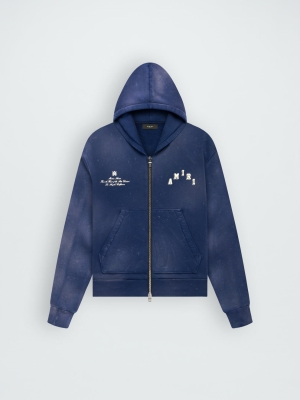 Blue Amiri VINTAGE COLLEGIATE ZIP HOODIE | 120586-RMX