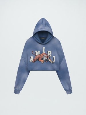 Blue Amiri VINTAGE CROPPED TIGER HOODIE | 581342-UZD