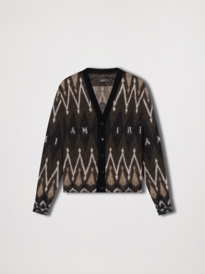 Brown Amiri ARGYLE MOHAIR CARDIGAN | 645293-CSZ