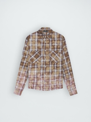 Brown Amiri BLEACH LOGO FLANNEL | 864129-TDM