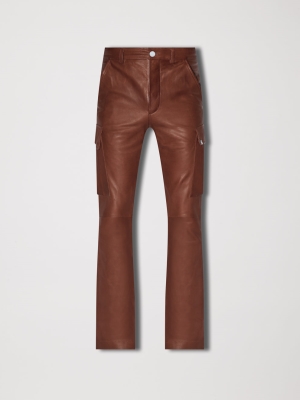 Brown Amiri LEATHER CARGO FLARE | 985406-UID