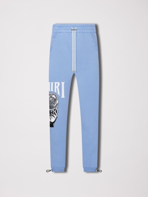 Carolina Blue Amiri CRYSTAL BALL SWEATPANT | 913478-MQY