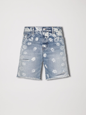 Clay Indigo Amiri BLEACH BANDANA DENIM SHORT | 072894-VUP