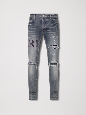 Clay Indigo Amiri SERIF LOGO JEAN | 150834-AMZ