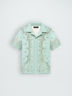 Mint Amiri LEATHER BANDANA SHIRT | 239081-ZVF