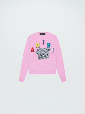 Pink Amiri TIGER VARSITY CREWNECK | 162807-RZU