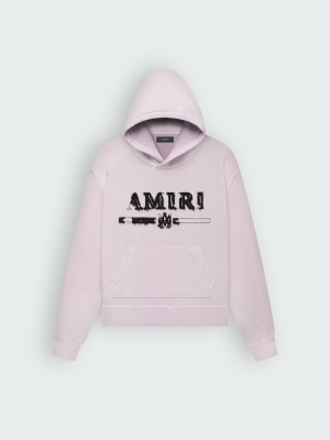 Silver / Pink Amiri M.A. BAR APPLIQUE HOODIE | 396058-TFI