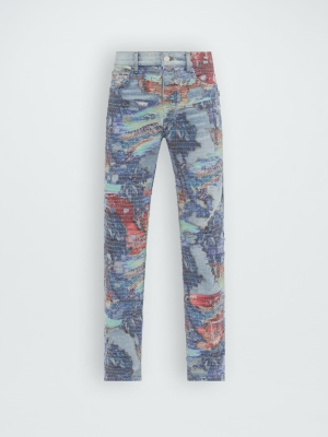 Stone Indigo Amiri ALOHA BORO STRAIGHT JEAN | 046218-WAX