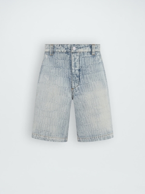 Stone Indigo Amiri JACQUARD SNAP OFF SHORTS | 469385-KPI