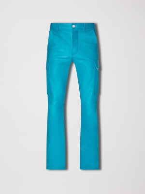 Teal Amiri LEATHER CARGO FLARE | 023814-BTR