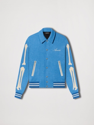 Varsity Blue Amiri BONES VARSITY JACKET | 290167-IQM