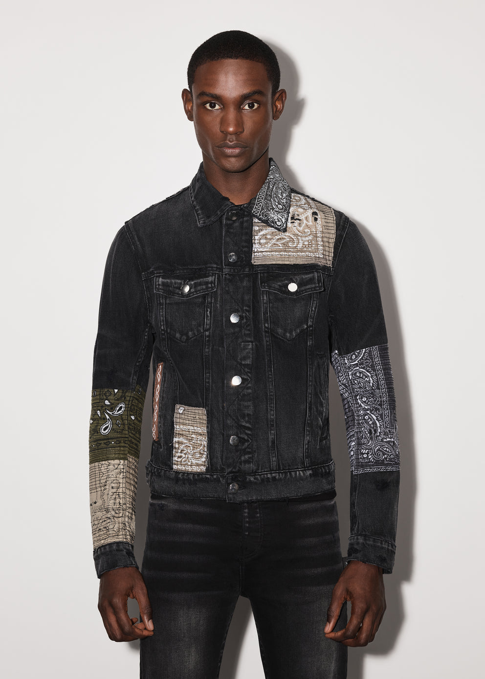 Aged Black Amiri BANDANA ART PATCH TRUCKER | 596483-DXC