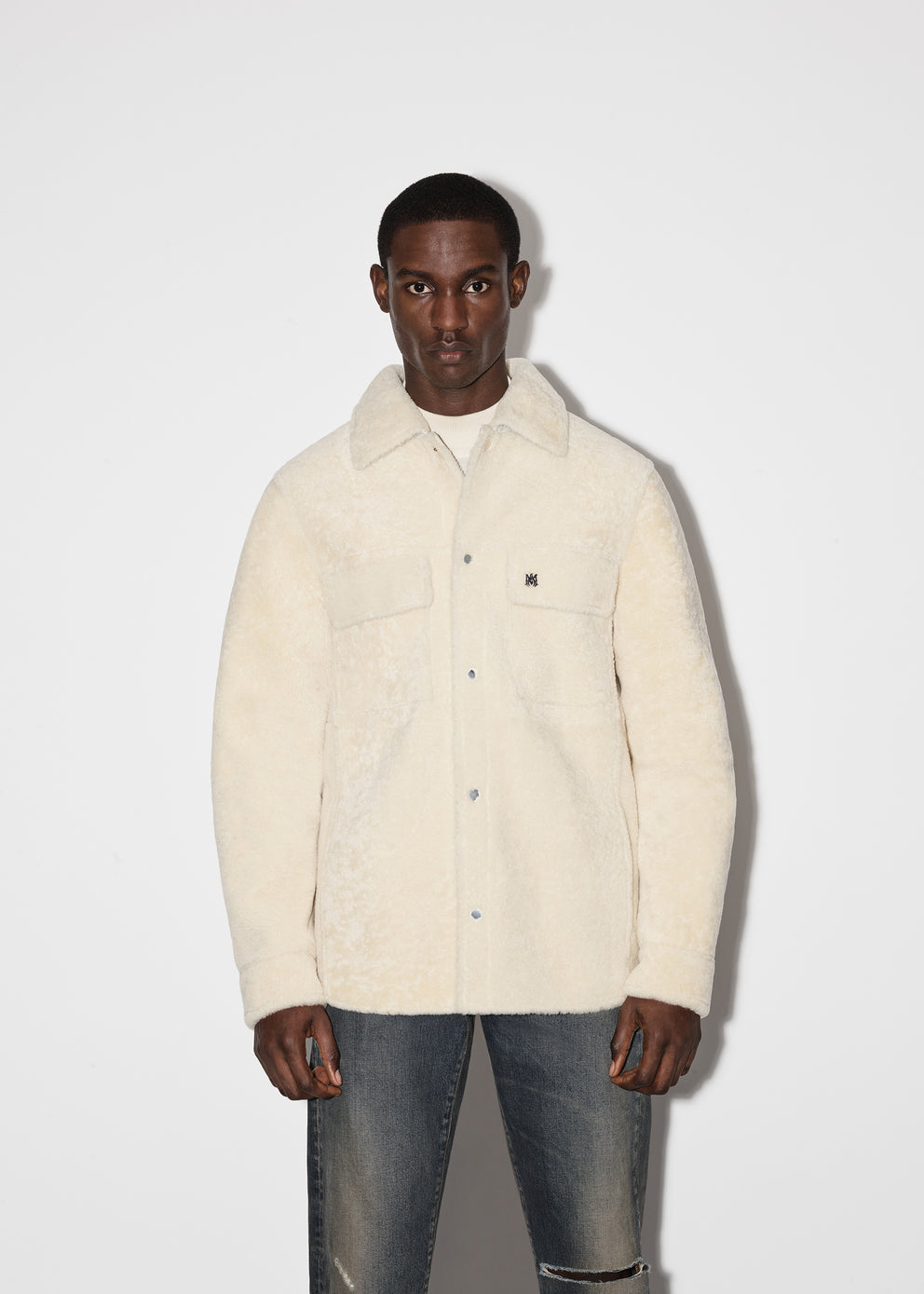 Alabaster Amiri SHEARLING OVERSHIRT | 468052-MNI