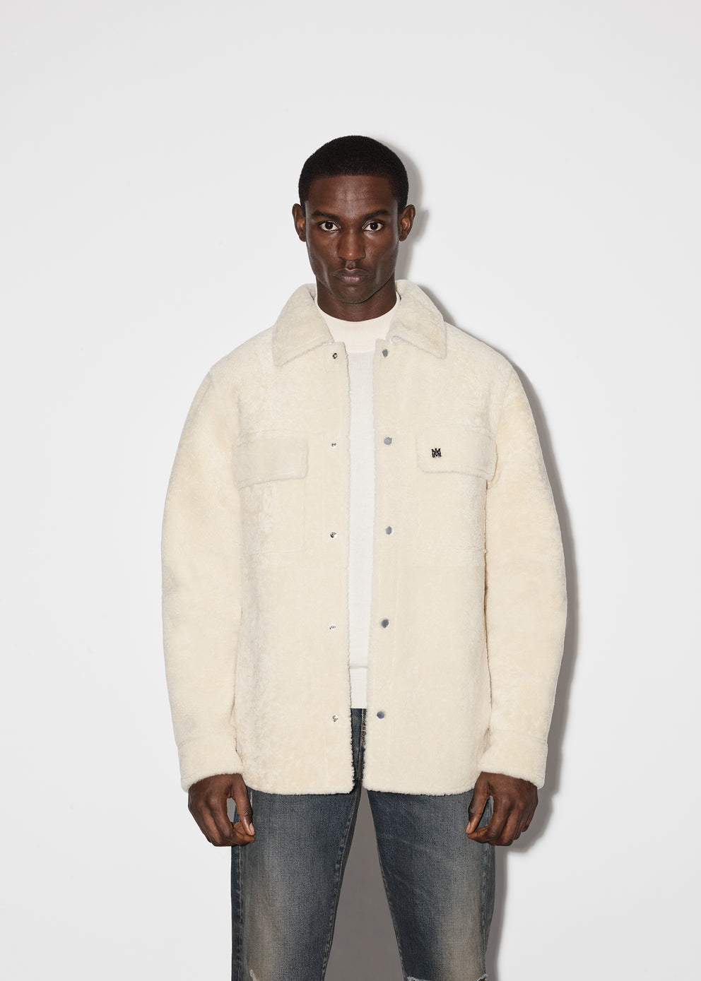 Alabaster Amiri SHEARLING OVERSHIRT | 468052-MNI