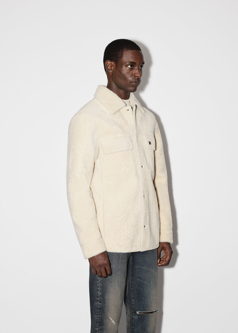 Alabaster Amiri SHEARLING OVERSHIRT | 468052-MNI