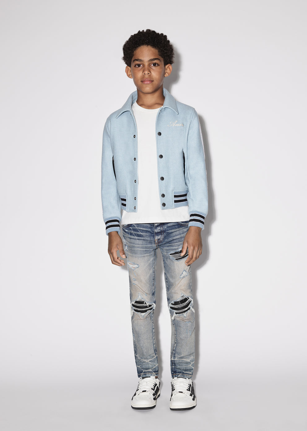 Baby Blue Amiri BONES JACKET | 463921-OQW