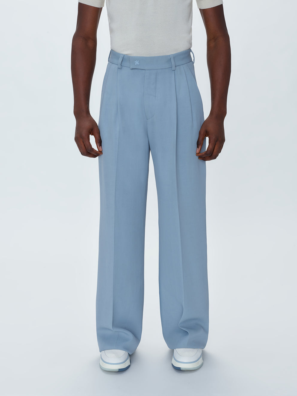 Baby Blue Amiri VISCOSE DOUBLE PLEATED TROUSERS | 549182-QZH