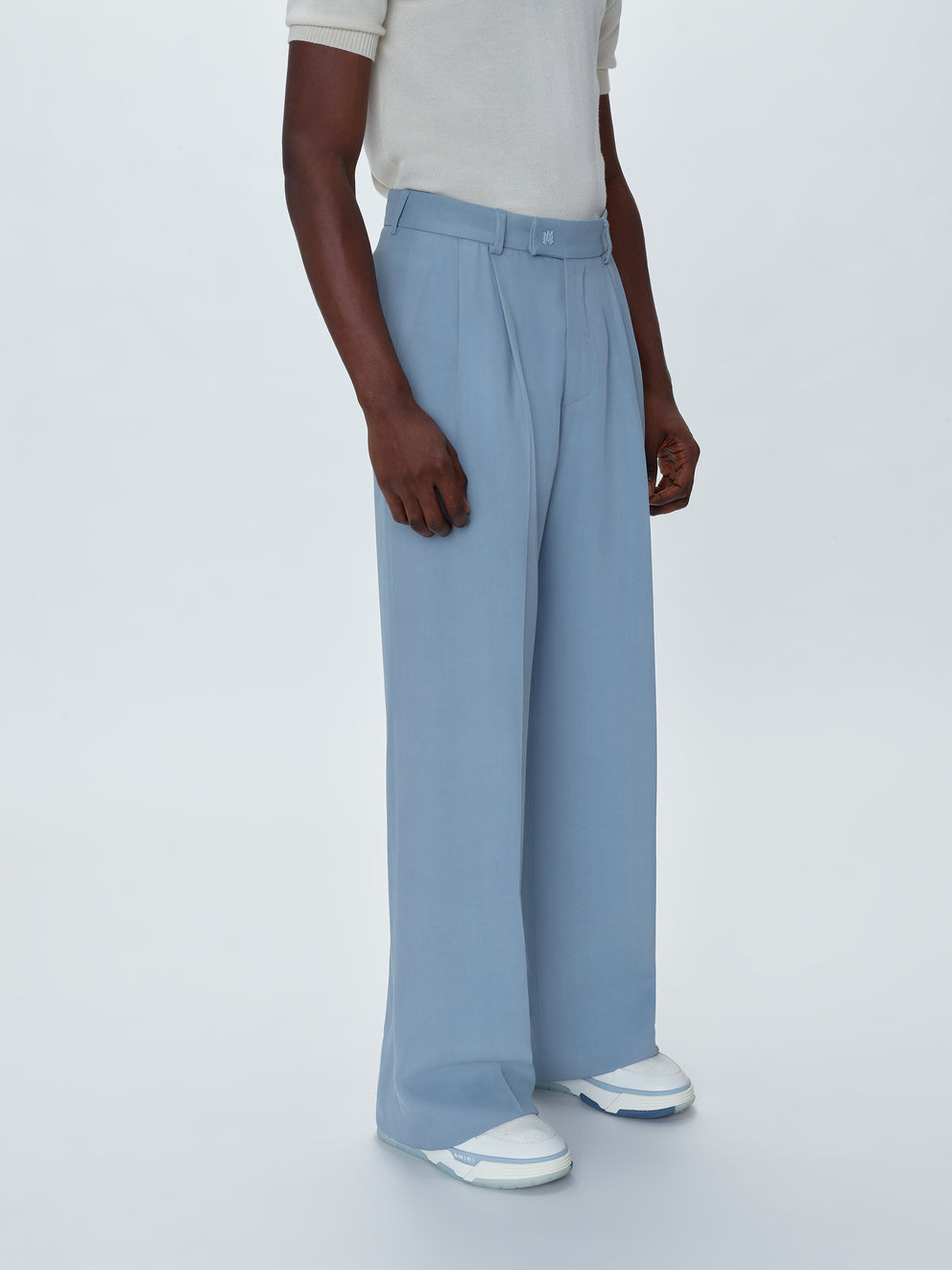 Baby Blue Amiri VISCOSE DOUBLE PLEATED TROUSERS | 549182-QZH