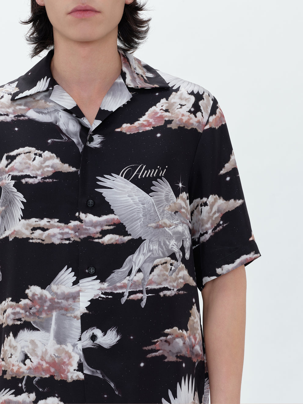 Black Amiri ALL OVER PEGASUS BOWLING SHIRT | 972418-LHK