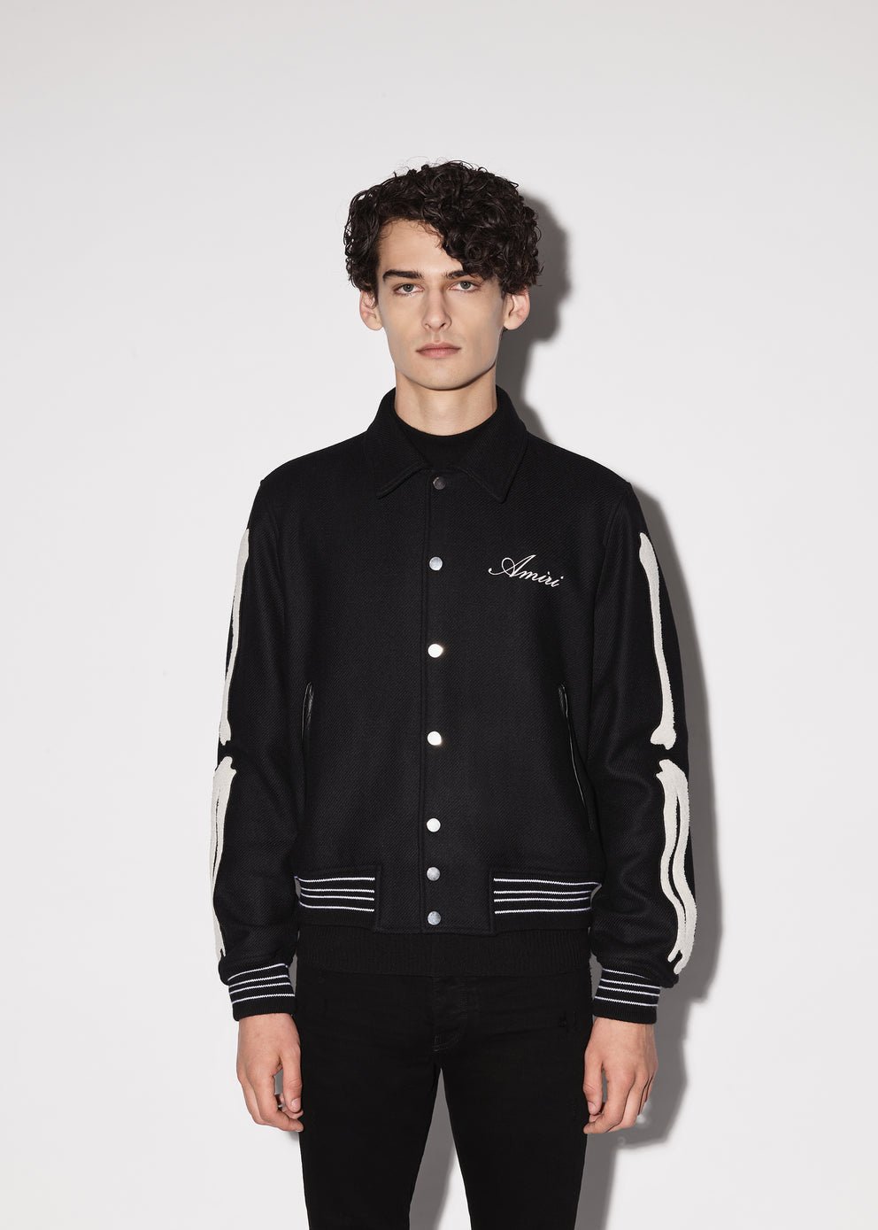 Black Amiri BONES VARSITY JACKET | 789310-FVN