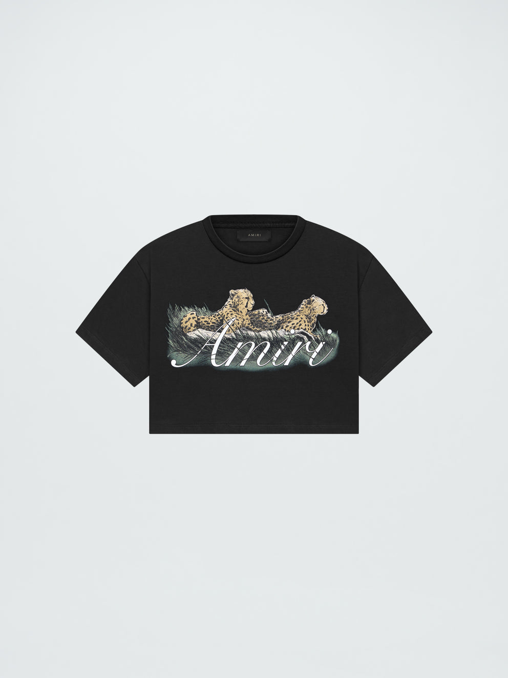 Black Amiri CHEETAH CROPPED TEE | 632795-DAP