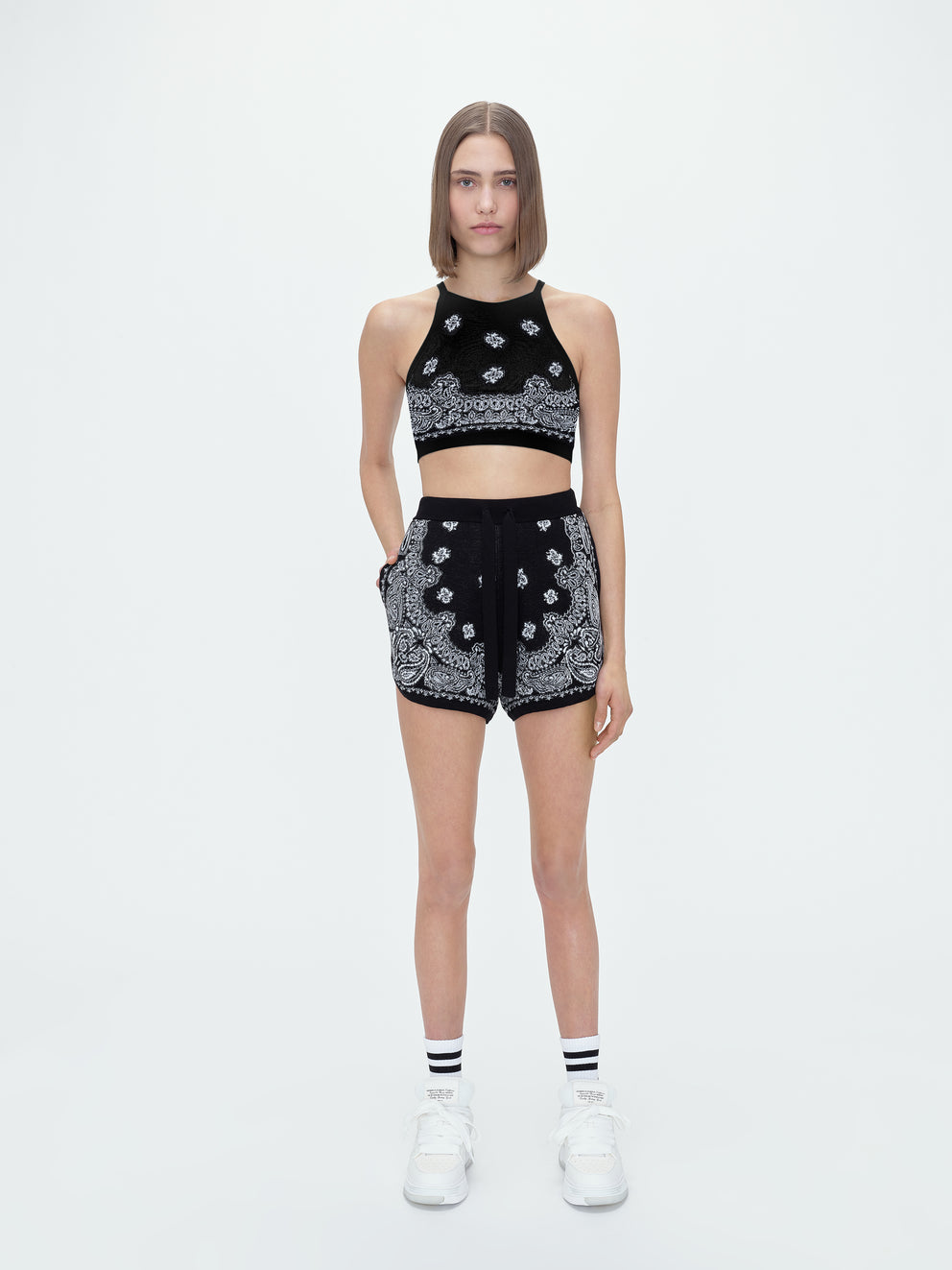 Black Amiri CROPPED BANDANA TANK | 346215-HXE