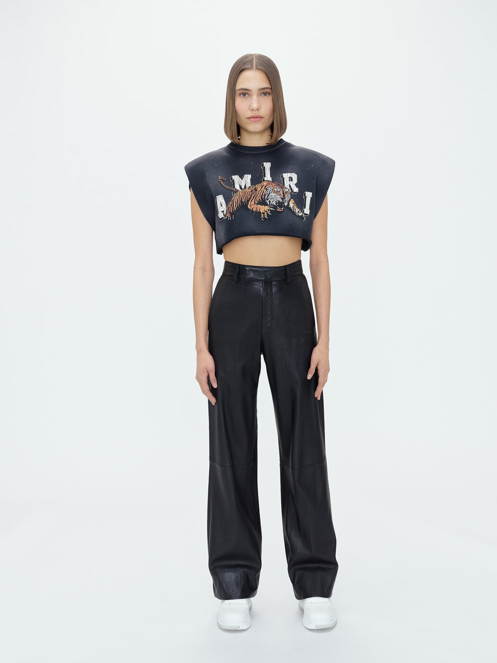 Black Amiri CROPPED TIGER TEE | 357460-FRX