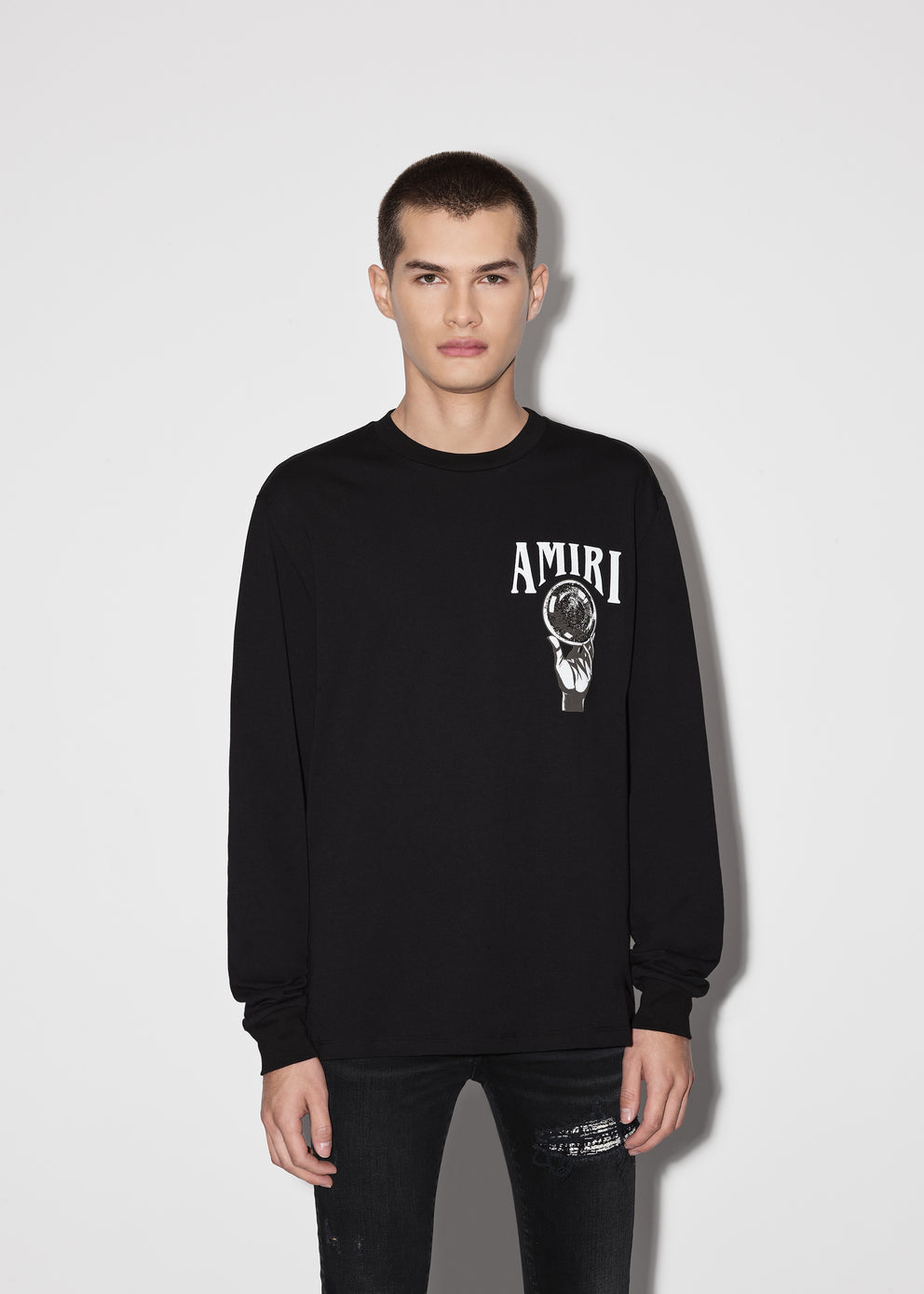 Black Amiri CRYSTAL BALL LONG SLEEVE TEE | 175839-DGF