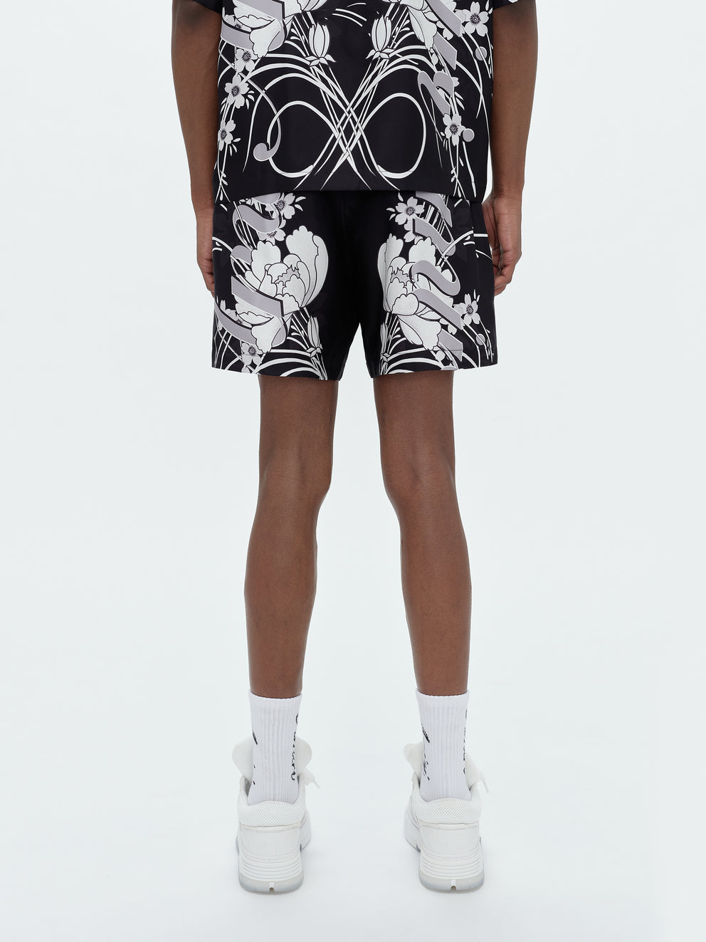 Black Amiri FLORAL DRAWSTRING SHORT | 692350-LBU