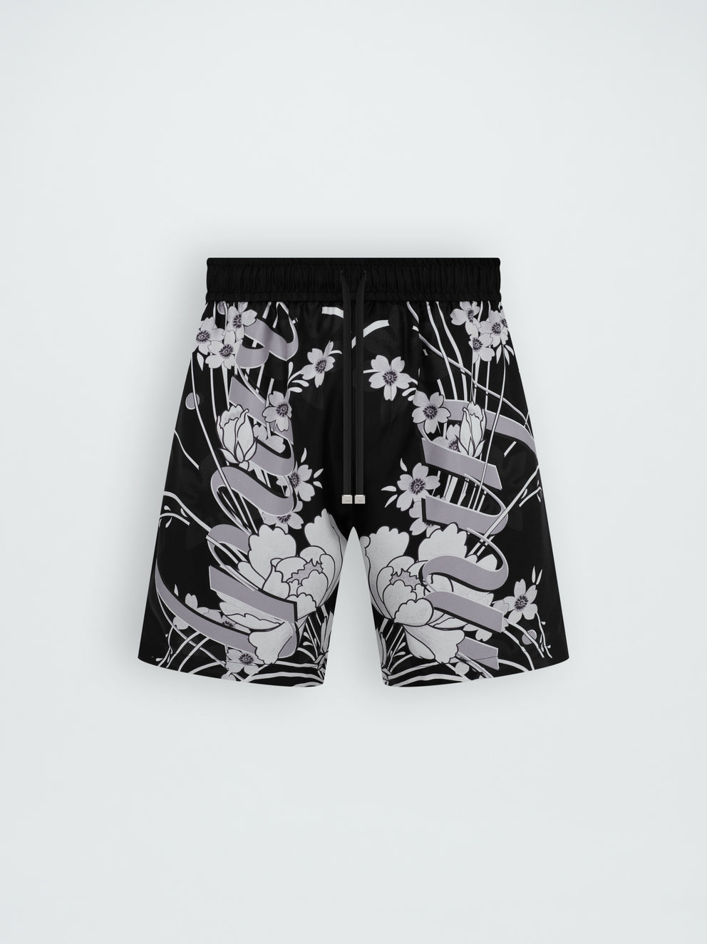 Black Amiri FLORAL DRAWSTRING SHORT | 692350-LBU