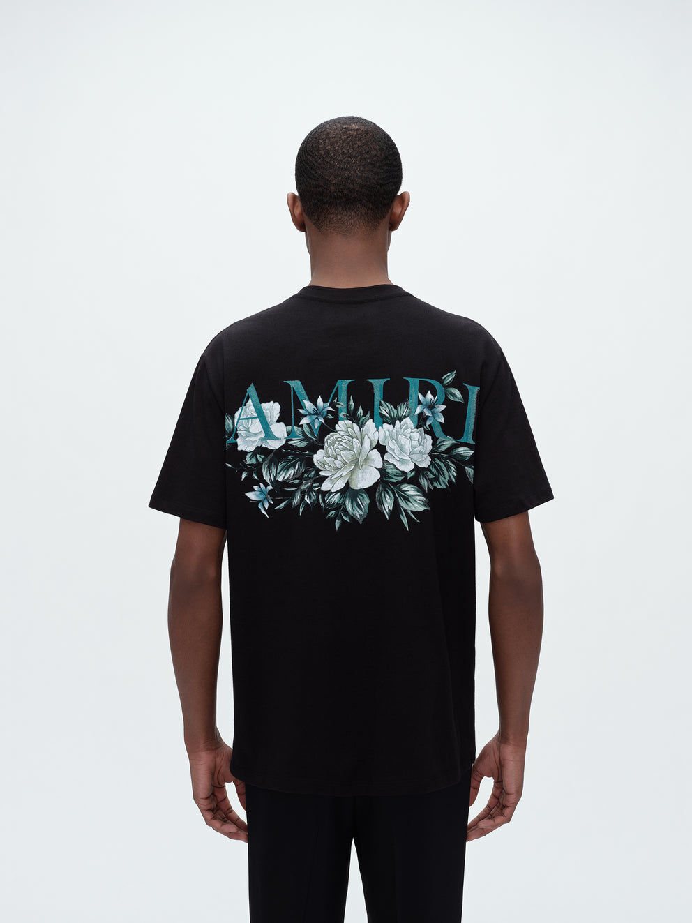 Black Amiri FLORAL LOGO TEE | 607285-AIQ