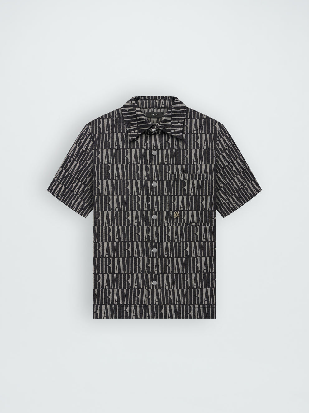 Black Amiri JACQUARD SNAP UP SHORT SLEEVE | 580296-YCB