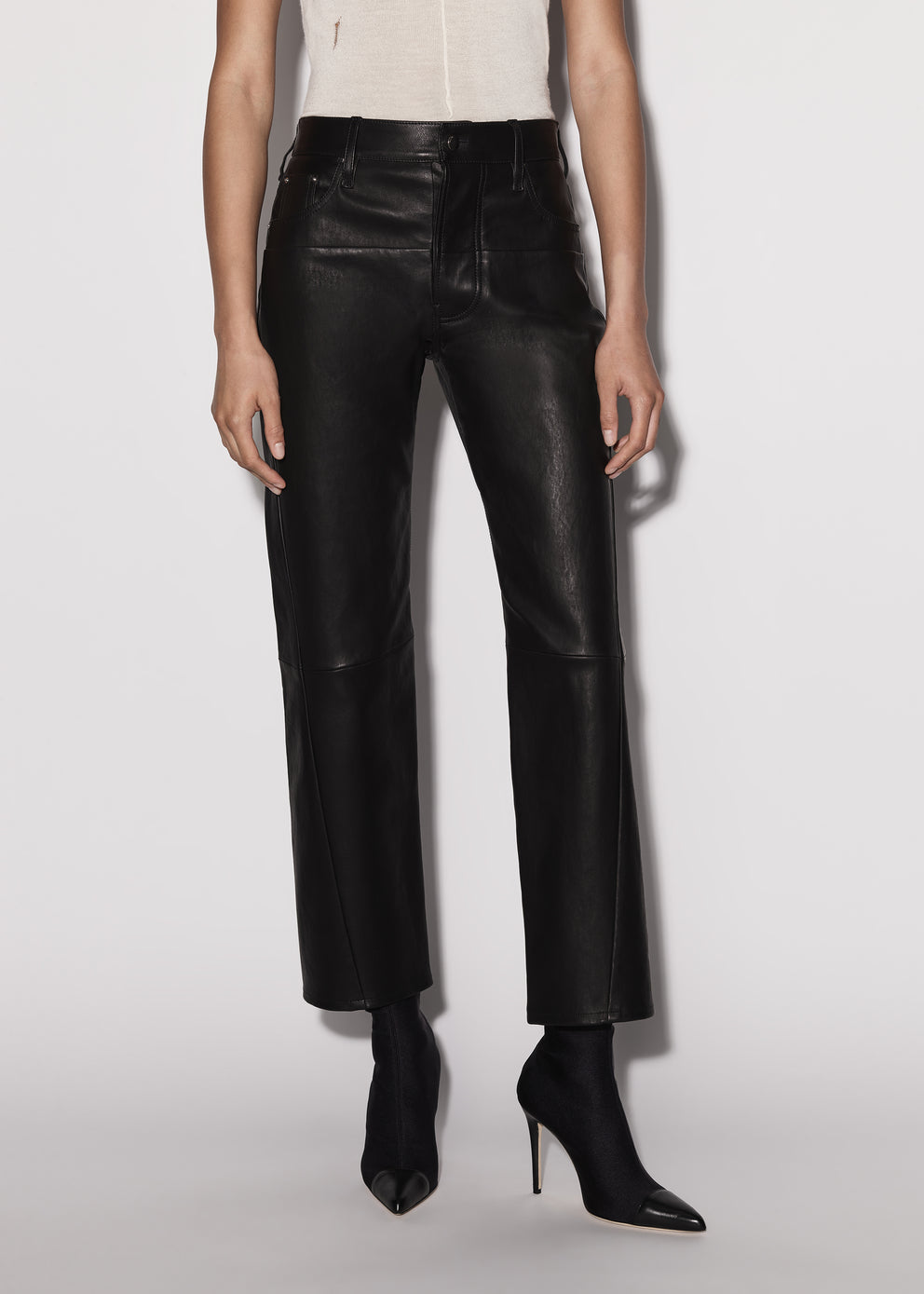 Black Amiri LEATHER 5 POCKET STRAIGHT PANT | 439876-BZO