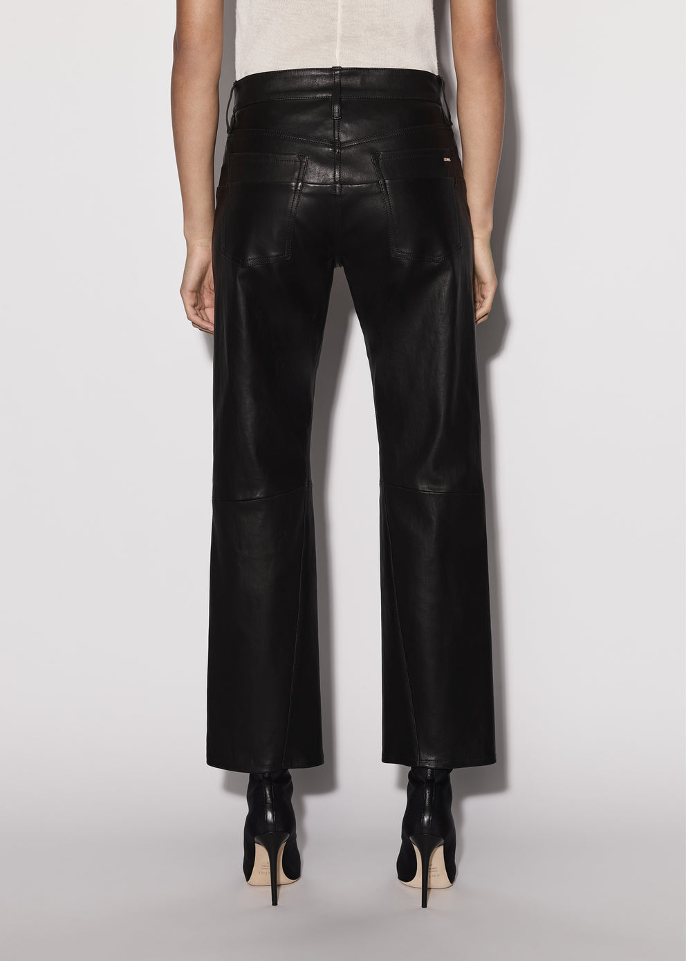 Black Amiri LEATHER 5 POCKET STRAIGHT PANT | 439876-BZO