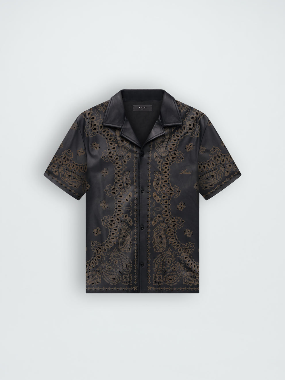 Black Amiri LEATHER BANDANA SHIRT | 608157-DHG