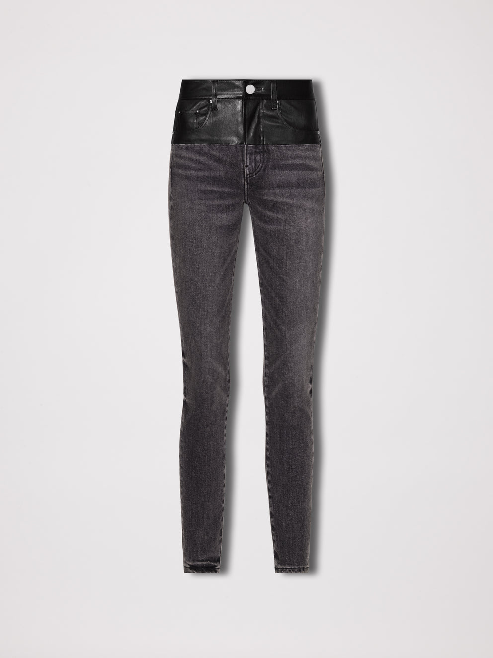 Black Amiri LEATHER CONTRAST SKINNY JEAN | 723915-WLI