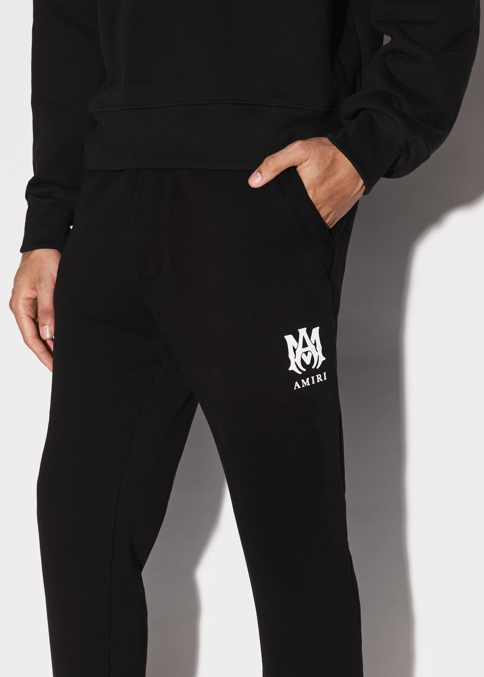 Black Amiri M.A. CORE LOGO SWEATPANTS | 628915-QYV