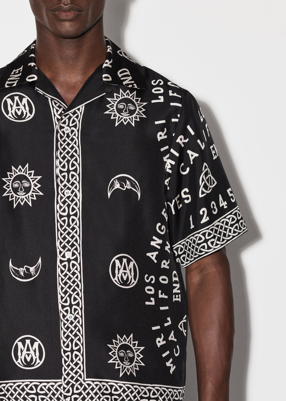 Black Amiri OUIJA BOARD BOWLING SHIRT | 076154-OVL