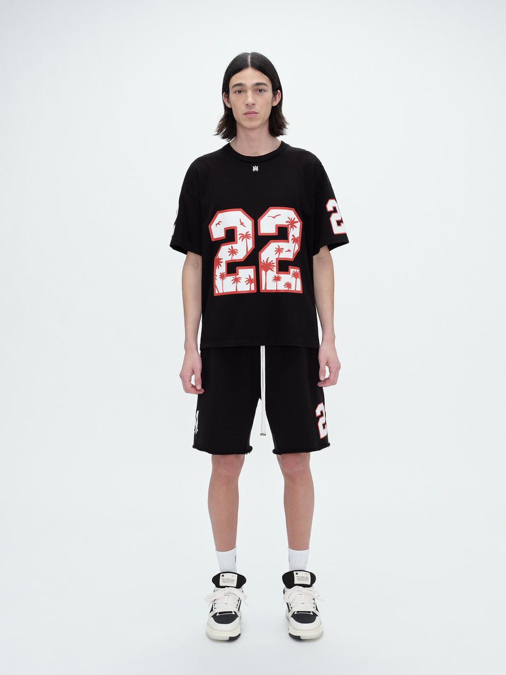 Black Amiri OVERSIZED 22 FOOTBALL SHORT | 973562-ENP