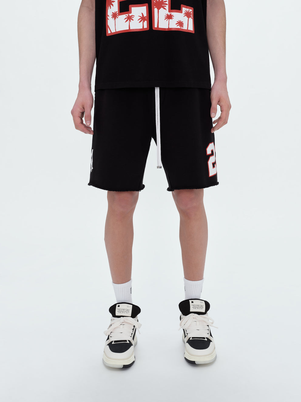 Black Amiri OVERSIZED 22 FOOTBALL SHORT | 973562-ENP