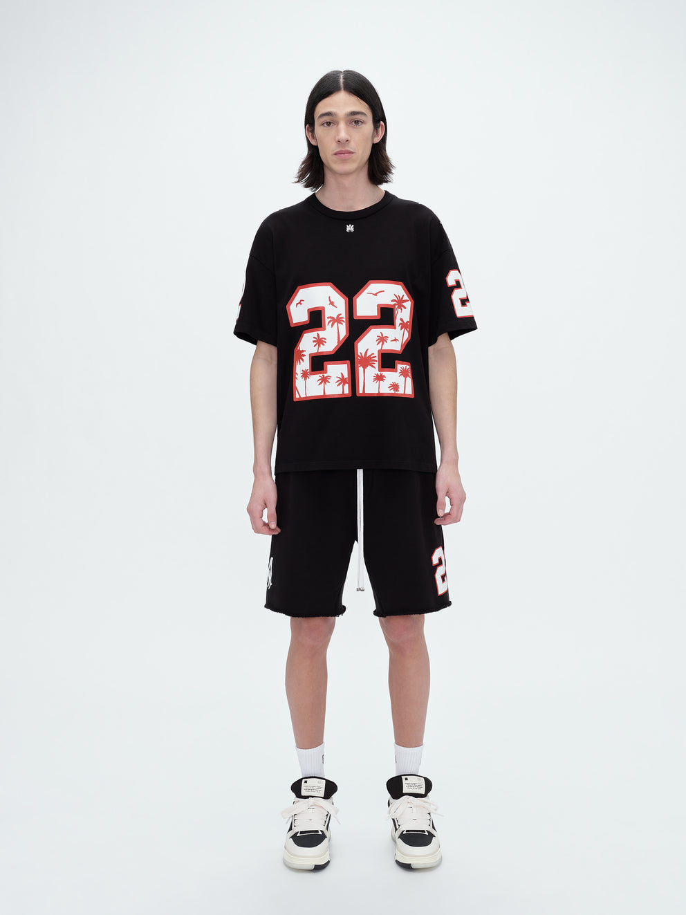 Black Amiri OVERSIZED 22 FOOTBALL TEE | 079286-RTJ