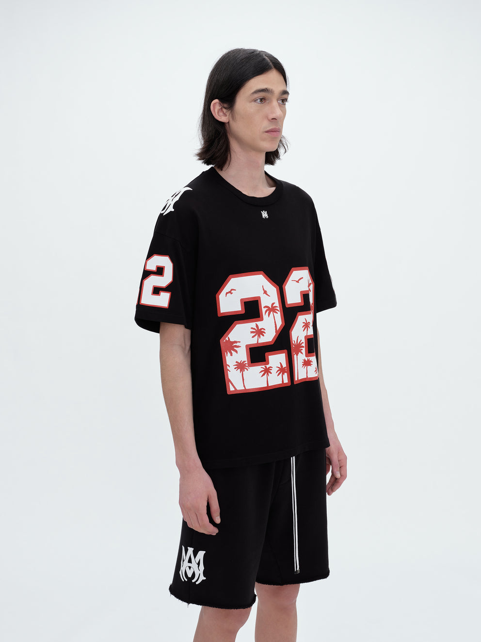 Black Amiri OVERSIZED 22 FOOTBALL TEE | 079286-RTJ