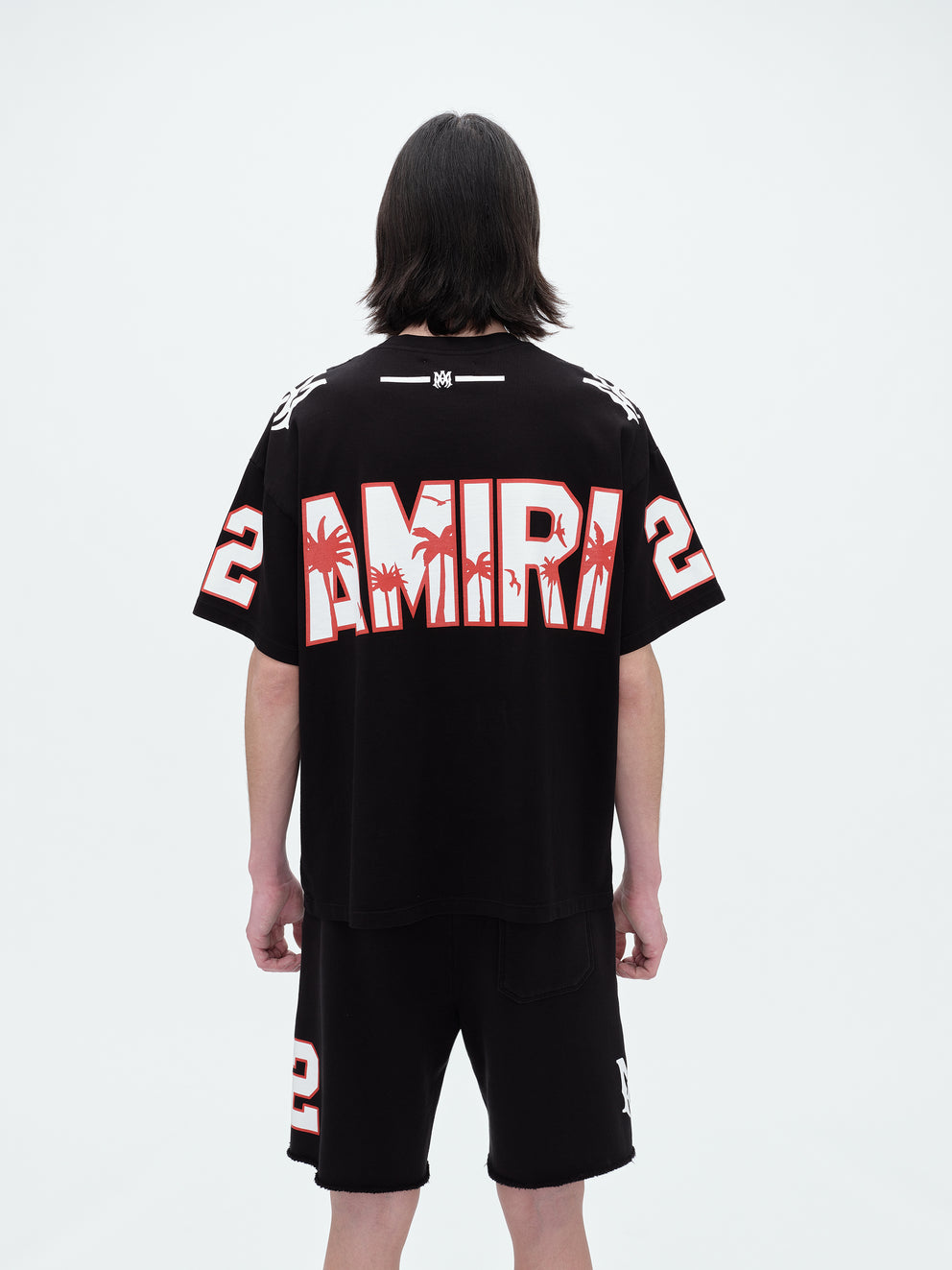 Black Amiri OVERSIZED 22 FOOTBALL TEE | 079286-RTJ