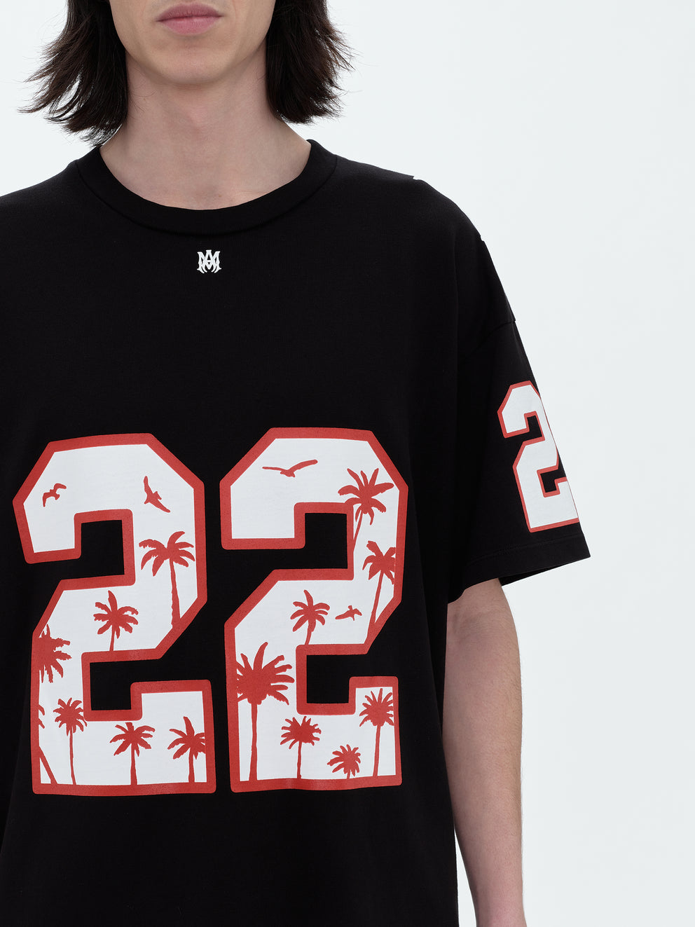 Black Amiri OVERSIZED 22 FOOTBALL TEE | 079286-RTJ