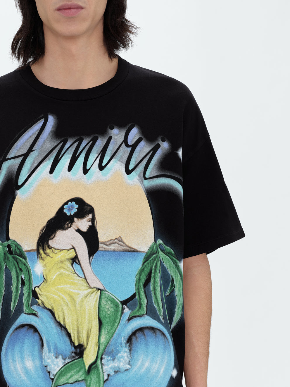 Black Amiri OVERSIZED MERMAID TEE | 137604-ITQ