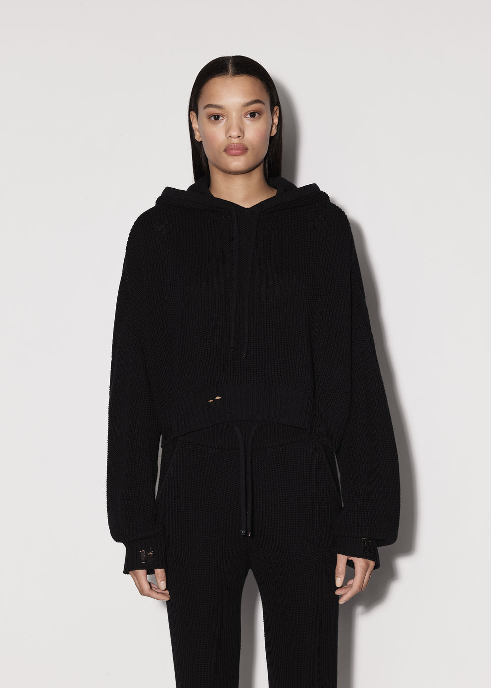 Black Amiri OVERSIZED RIB HOODIE | 135286-MCX